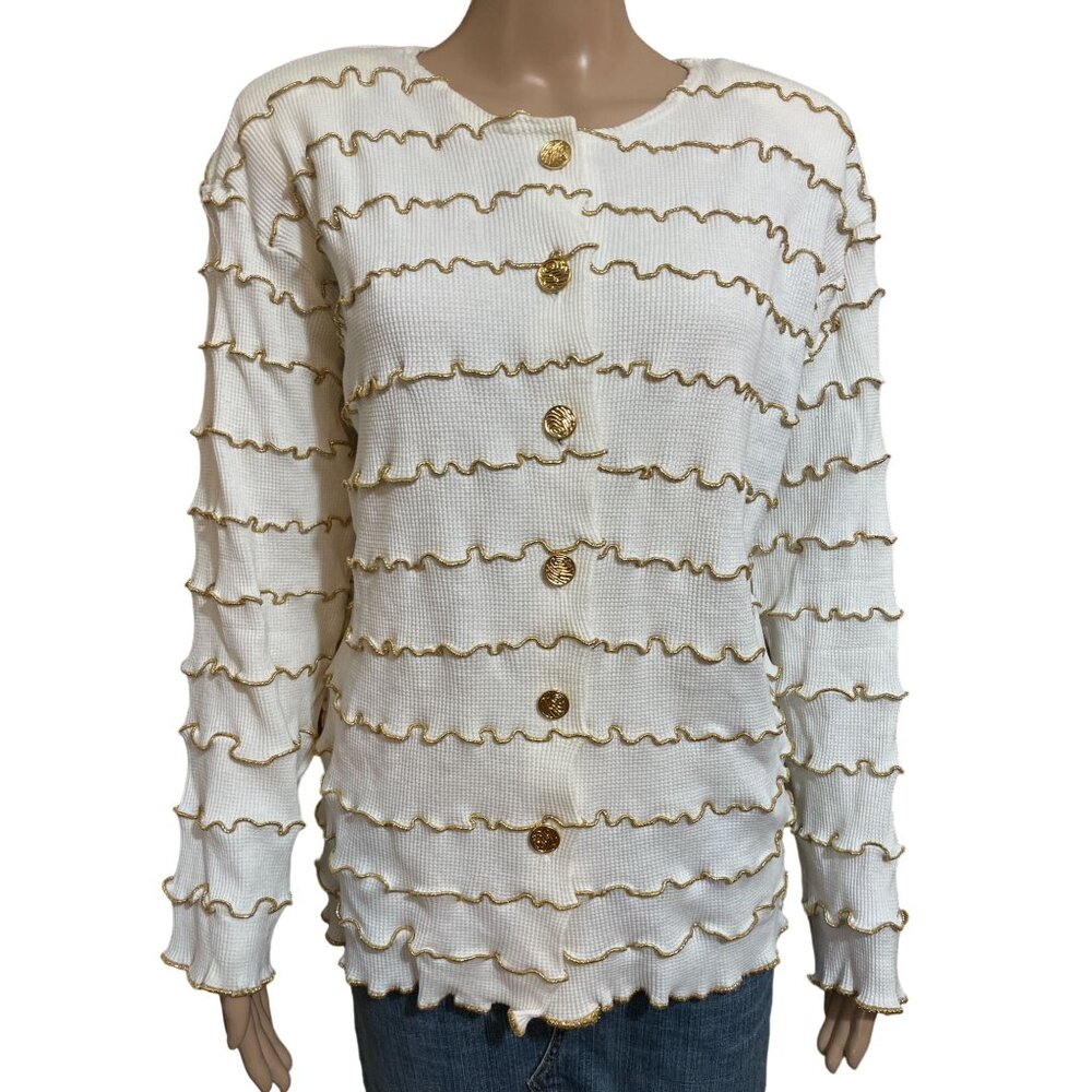 Vintage Masquerade White Gold Cardigan One Size